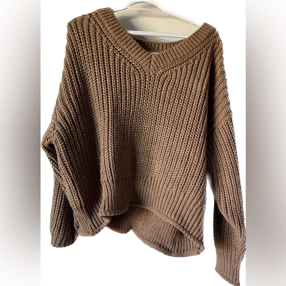 L H&M Brown Knit Sweater